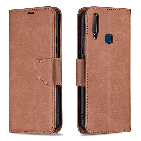 Funda de Cuero Cartera con Soporte Carcasa B04F para Vivo Y12 Marron