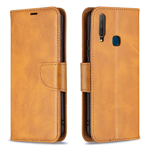 Funda de Cuero Cartera con Soporte Carcasa B04F para Vivo Y15 Marron Claro