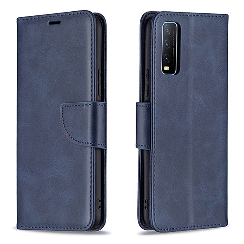 Funda de Cuero Cartera con Soporte Carcasa B04F para Vivo Y20s G Azul