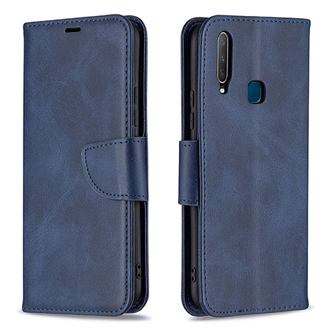 Funda de Cuero Cartera con Soporte Carcasa B04F para Vivo Y3s Azul