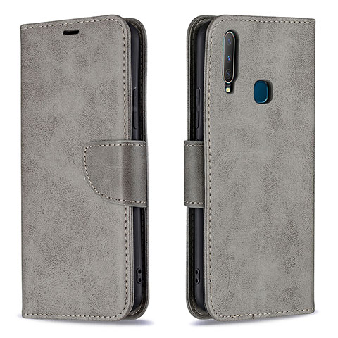 Funda de Cuero Cartera con Soporte Carcasa B04F para Vivo Y3s Gris