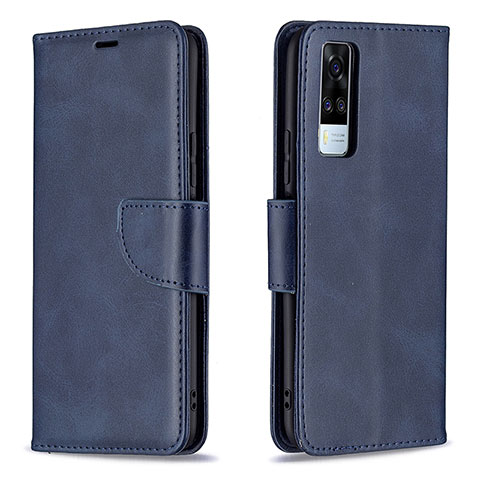 Funda de Cuero Cartera con Soporte Carcasa B04F para Vivo Y51A Azul