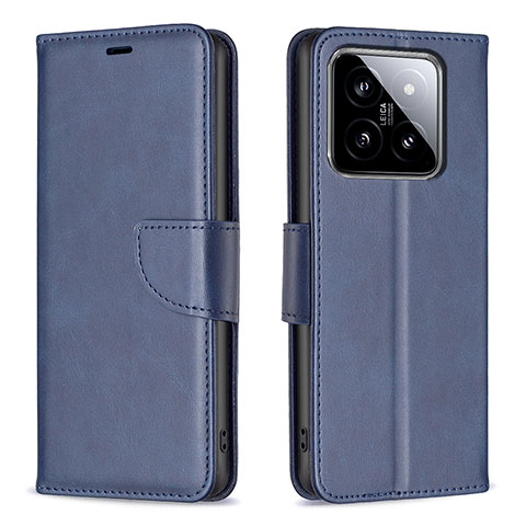 Funda de Cuero Cartera con Soporte Carcasa B04F para Xiaomi Mi 14 5G Azul