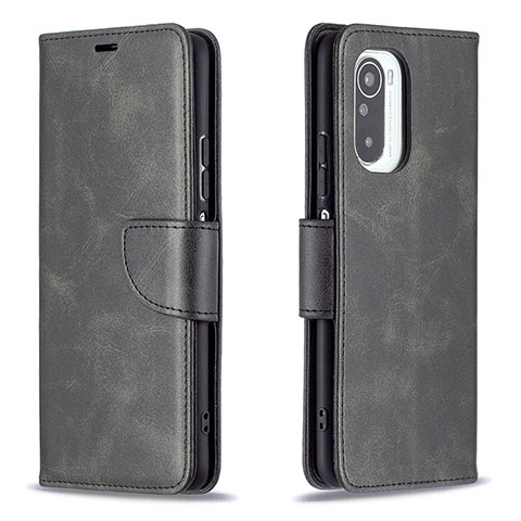 Funda de Cuero Cartera con Soporte Carcasa B04F para Xiaomi Poco F3 5G Negro