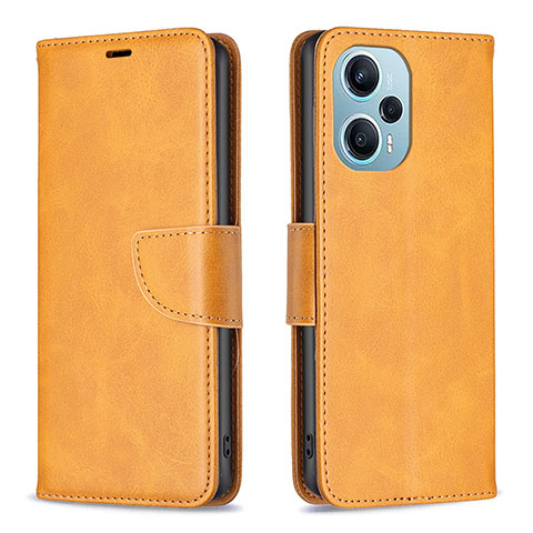 Funda de Cuero Cartera con Soporte Carcasa B04F para Xiaomi Poco F5 5G Marron Claro