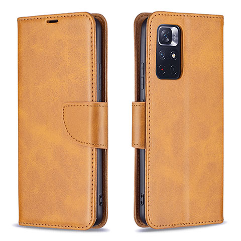 Funda de Cuero Cartera con Soporte Carcasa B04F para Xiaomi Poco M4 Pro 5G Marron Claro