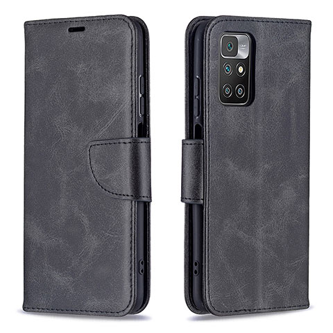 Funda de Cuero Cartera con Soporte Carcasa B04F para Xiaomi Redmi 10 (2022) Negro