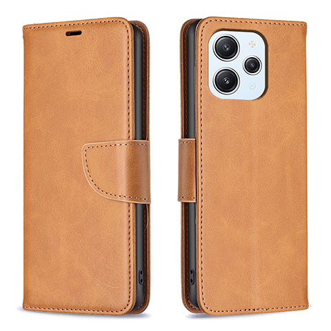 Funda de Cuero Cartera con Soporte Carcasa B04F para Xiaomi Redmi 12 4G Marron Claro