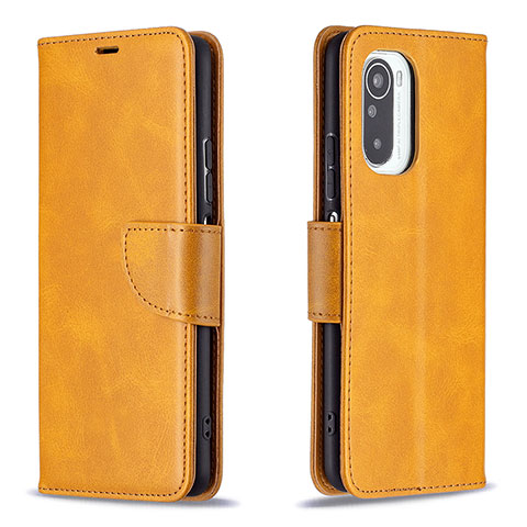 Funda de Cuero Cartera con Soporte Carcasa B04F para Xiaomi Redmi K40 Pro 5G Marron Claro