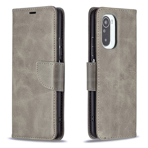 Funda de Cuero Cartera con Soporte Carcasa B04F para Xiaomi Redmi K40 Pro+ Plus 5G Gris