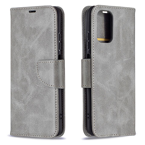 Funda de Cuero Cartera con Soporte Carcasa B04F para Xiaomi Redmi Note 10 4G Gris