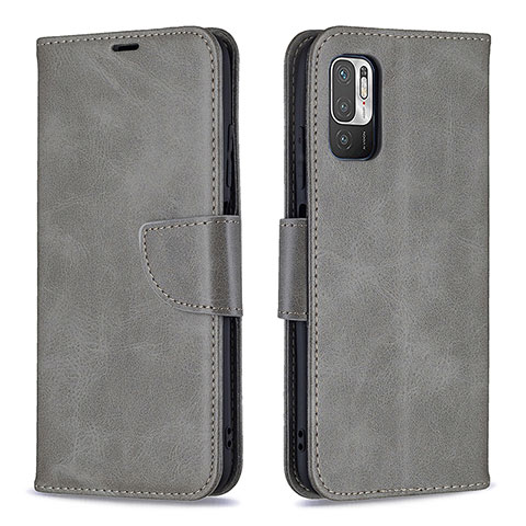 Funda de Cuero Cartera con Soporte Carcasa B04F para Xiaomi Redmi Note 10 5G Gris