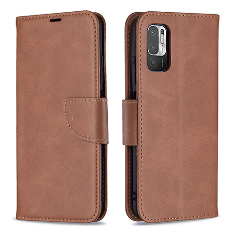 Funda de Cuero Cartera con Soporte Carcasa B04F para Xiaomi Redmi Note 10 5G Marron