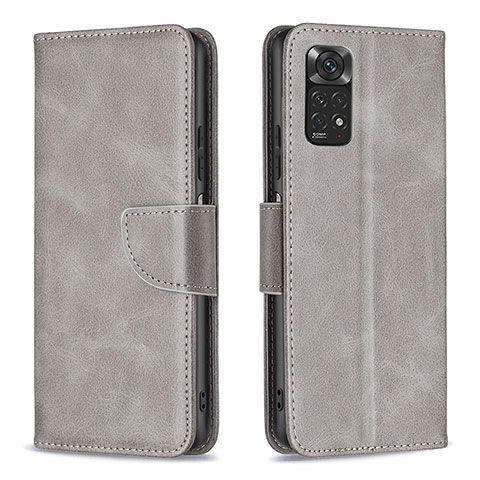 Funda de Cuero Cartera con Soporte Carcasa B04F para Xiaomi Redmi Note 11 4G (2022) Gris