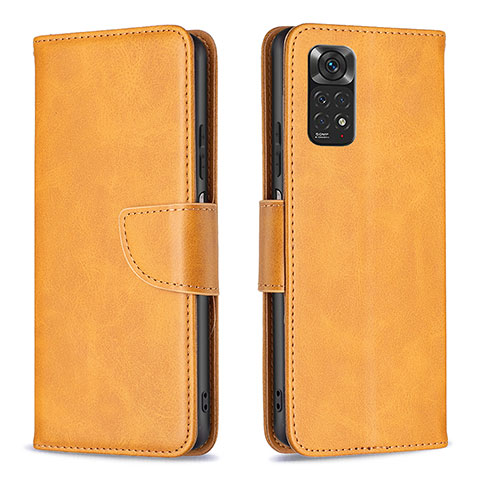 Funda de Cuero Cartera con Soporte Carcasa B04F para Xiaomi Redmi Note 11 4G (2022) Marron Claro