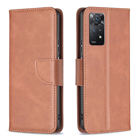 Funda de Cuero Cartera con Soporte Carcasa B04F para Xiaomi Redmi Note 11 Pro 5G Marron