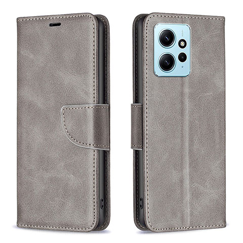 Funda de Cuero Cartera con Soporte Carcasa B04F para Xiaomi Redmi Note 12 4G Gris