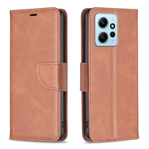 Funda de Cuero Cartera con Soporte Carcasa B04F para Xiaomi Redmi Note 12 4G Marron