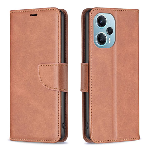 Funda de Cuero Cartera con Soporte Carcasa B04F para Xiaomi Redmi Note 12 Turbo 5G Marron