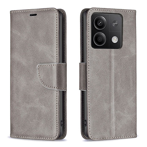 Funda de Cuero Cartera con Soporte Carcasa B04F para Xiaomi Redmi Note 13 5G Gris