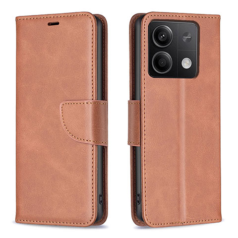 Funda de Cuero Cartera con Soporte Carcasa B04F para Xiaomi Redmi Note 13 5G Marron