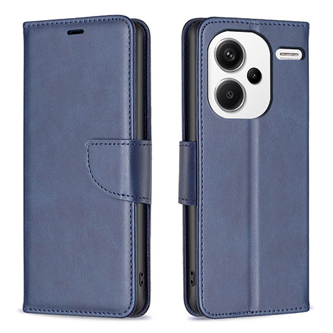 Funda de Cuero Cartera con Soporte Carcasa B04F para Xiaomi Redmi Note 13 Pro+ Plus 5G Azul