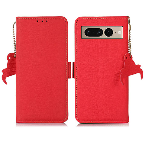 Funda de Cuero Cartera con Soporte Carcasa B04H para Google Pixel 7 Pro 5G Rojo