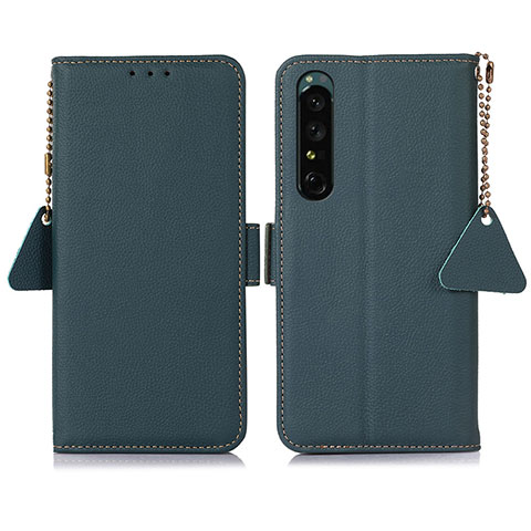 Funda de Cuero Cartera con Soporte Carcasa B04H para Sony Xperia 1 IV SO-51C Verde