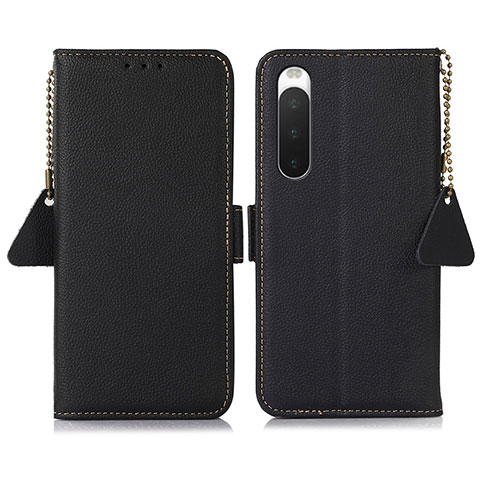 Funda de Cuero Cartera con Soporte Carcasa B04H para Sony Xperia 10 IV Negro