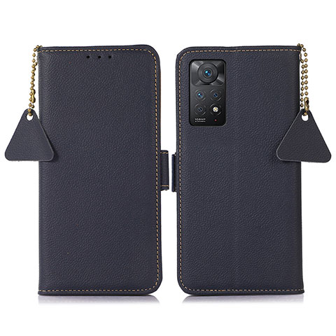 Funda de Cuero Cartera con Soporte Carcasa B04H para Xiaomi Redmi Note 11 Pro 5G Azul