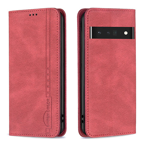 Funda de Cuero Cartera con Soporte Carcasa B05F para Google Pixel 7 Pro 5G Rojo