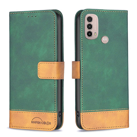 Funda de Cuero Cartera con Soporte Carcasa B05F para Motorola Moto E40 Verde