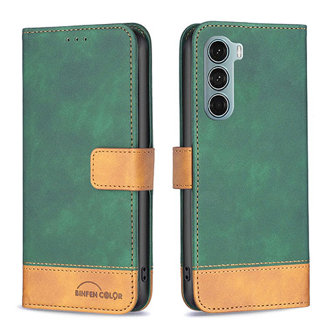 Funda de Cuero Cartera con Soporte Carcasa B05F para Motorola Moto Edge S30 5G Verde