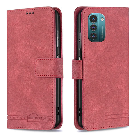 Funda de Cuero Cartera con Soporte Carcasa B05F para Nokia G11 Rojo