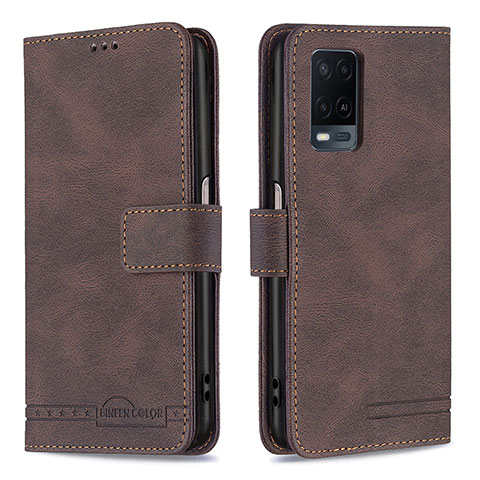 Funda de Cuero Cartera con Soporte Carcasa B05F para Oppo A54 4G Marron