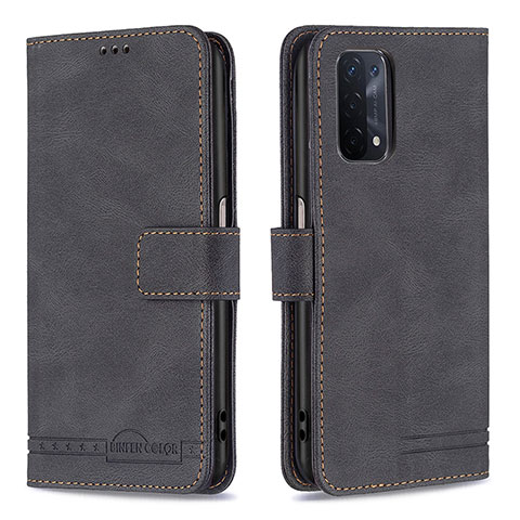 Funda de Cuero Cartera con Soporte Carcasa B05F para Oppo A54 5G Negro