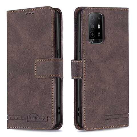 Funda de Cuero Cartera con Soporte Carcasa B05F para Oppo A94 5G Marron