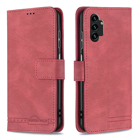 Funda de Cuero Cartera con Soporte Carcasa B05F para Samsung Galaxy A13 4G Rojo