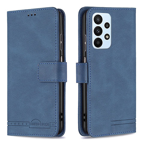 Funda de Cuero Cartera con Soporte Carcasa B05F para Samsung Galaxy A23 4G Azul