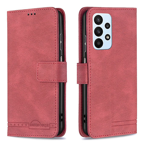 Funda de Cuero Cartera con Soporte Carcasa B05F para Samsung Galaxy A23 4G Rojo