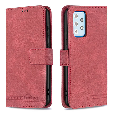 Funda de Cuero Cartera con Soporte Carcasa B05F para Samsung Galaxy A52 5G Rojo