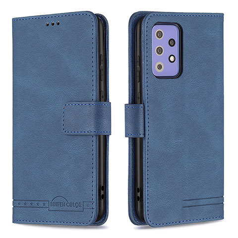 Funda de Cuero Cartera con Soporte Carcasa B05F para Samsung Galaxy A72 5G Azul