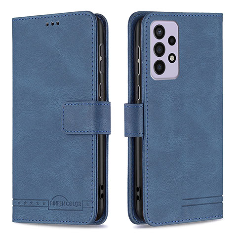 Funda de Cuero Cartera con Soporte Carcasa B05F para Samsung Galaxy A73 5G Azul