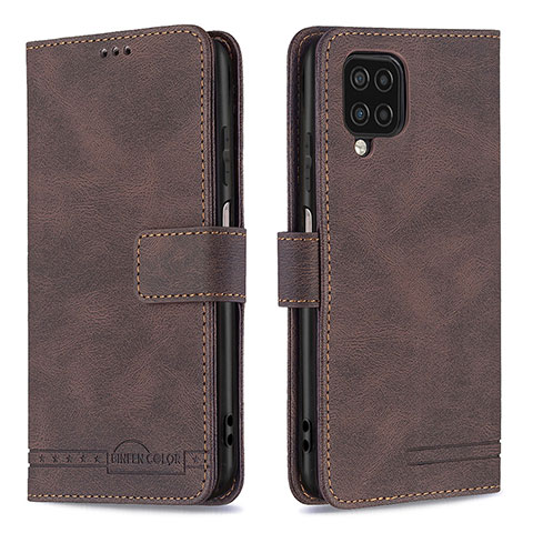 Funda de Cuero Cartera con Soporte Carcasa B05F para Samsung Galaxy F12 Marron