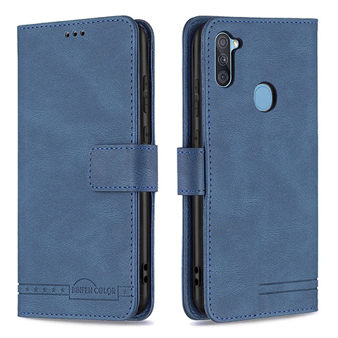 Funda de Cuero Cartera con Soporte Carcasa B05F para Samsung Galaxy M11 Azul