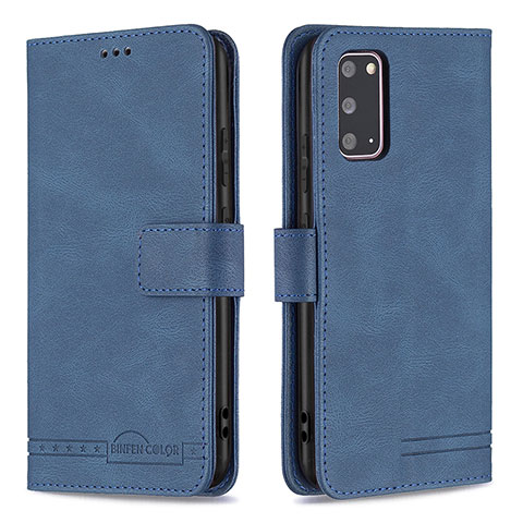 Funda de Cuero Cartera con Soporte Carcasa B05F para Samsung Galaxy S20 5G Azul