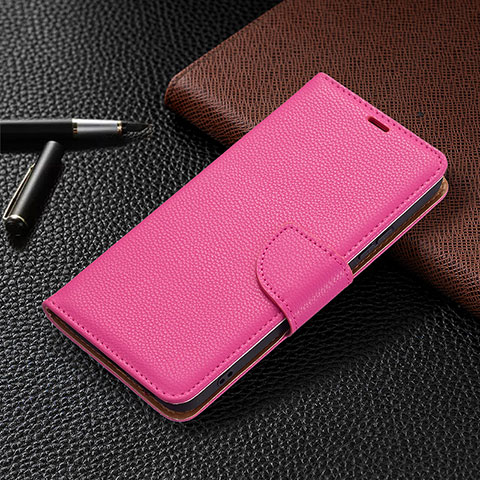 Funda de Cuero Cartera con Soporte Carcasa B05F para Samsung Galaxy S21 5G Rosa Roja