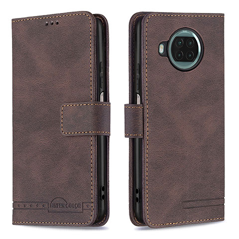 Funda de Cuero Cartera con Soporte Carcasa B05F para Xiaomi Mi 10i 5G Marron