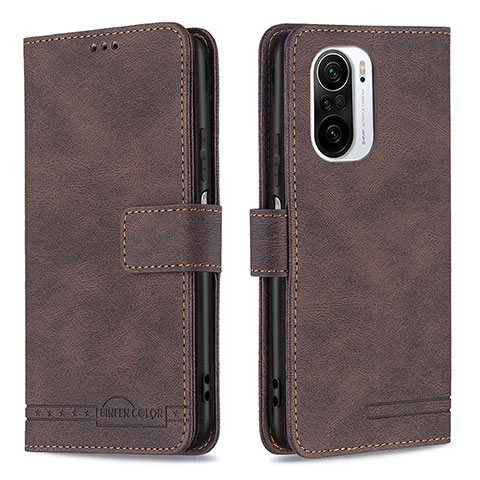 Funda de Cuero Cartera con Soporte Carcasa B05F para Xiaomi Mi 11i 5G Marron