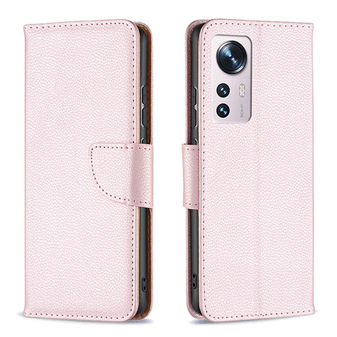 Funda de Cuero Cartera con Soporte Carcasa B05F para Xiaomi Mi 12 5G Rosa